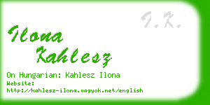 ilona kahlesz business card